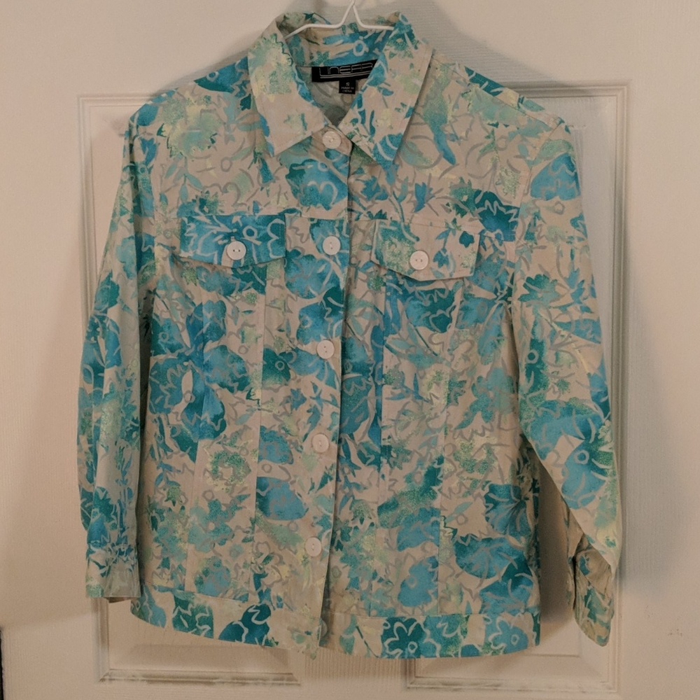 Linear semi-sheer jacket